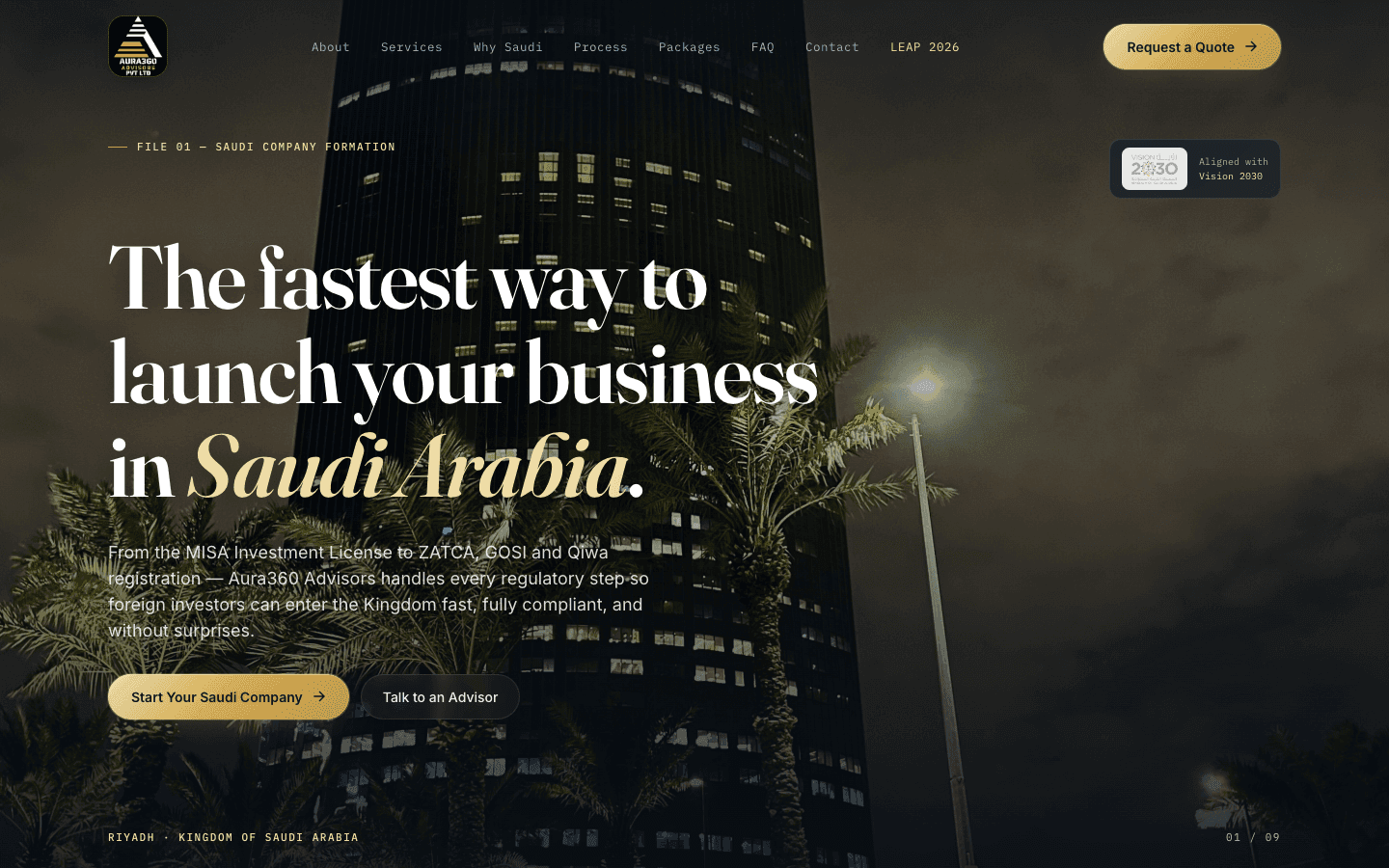 Aura360 Advisors homepage